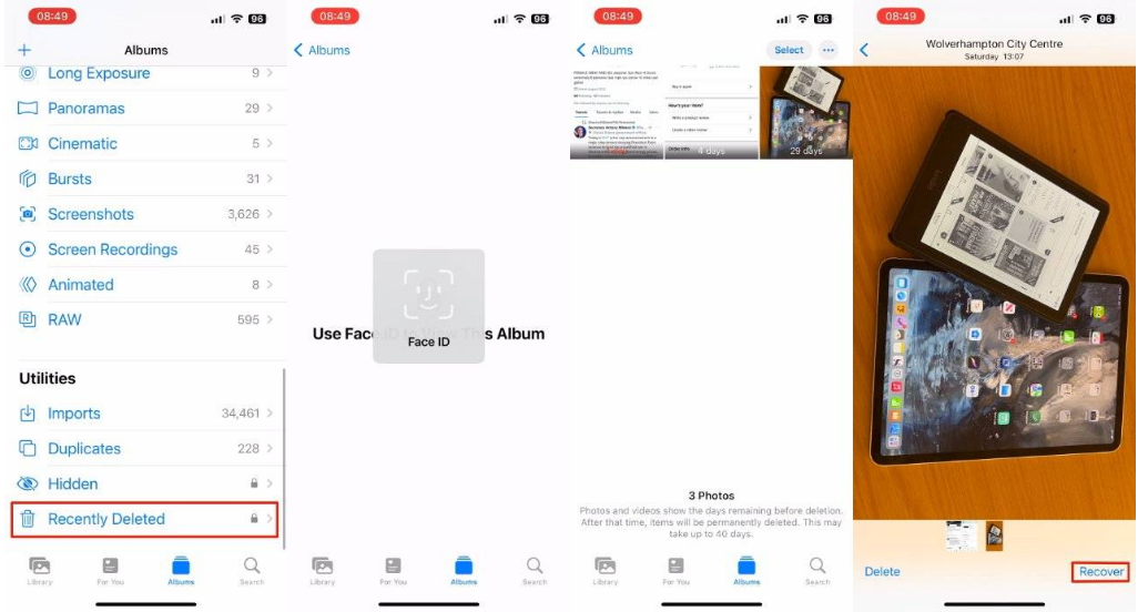 武进苹果14维修分享 iPhone14 上恢复已删除的照片 