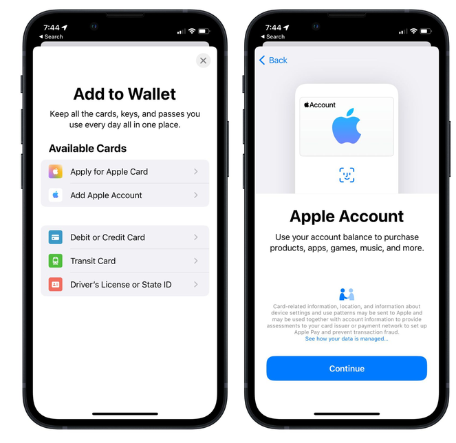 武进苹果手机维修分享iOS 15.5钱包App如何添加 Apple 账户 