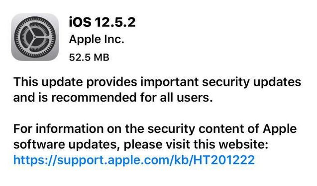 武进苹果手机维修分享iOS12.5.2发布，建议所有老苹果用户安装 